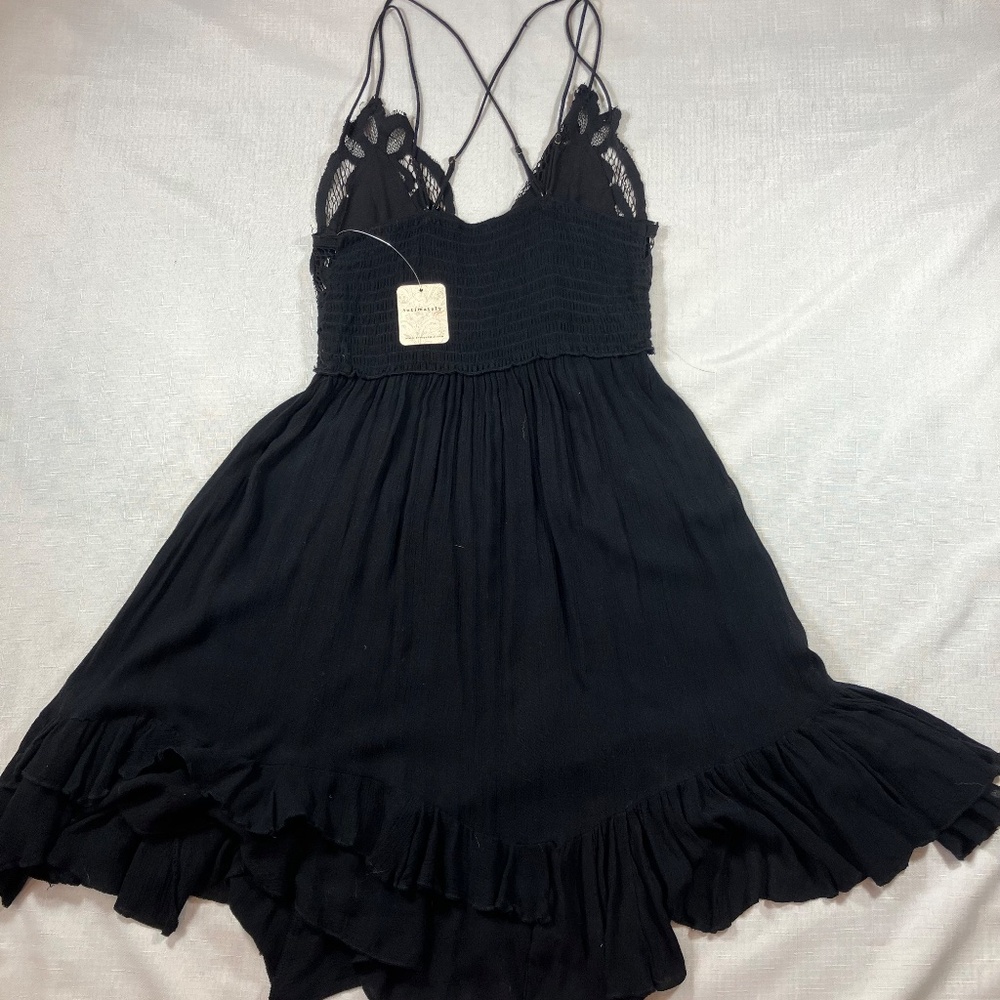 NWT Free People Adella Mini Slip Dress, Black, Size Small - Picture 10 of 14
